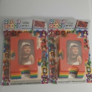 Puzzle Pieces photo picture frames interlocking walls refrigerator office home